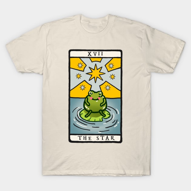 Goblincore Aesthetic Cottagecore Stupid Cute Frog Tarot Card - Artist frog - Mycology Fungi Shrooms Mushrooms T-Shirt by NOSSIKKO